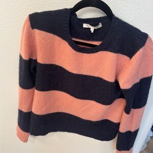 Cashmere Pink and Navy Blue Women's Sweater - Size Small